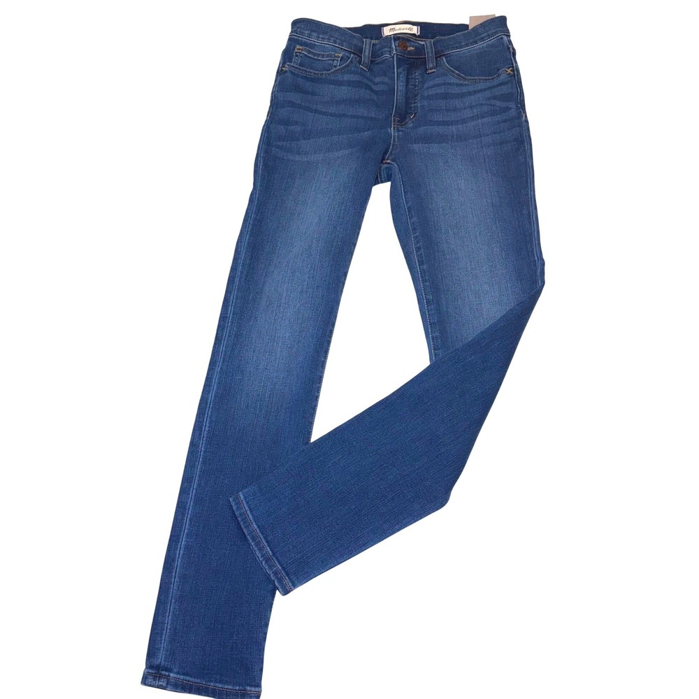 NWT Madewell 9" Mid Rise Skinny Jeans Medium Indigo‎ Wash Denim Womens 25R
